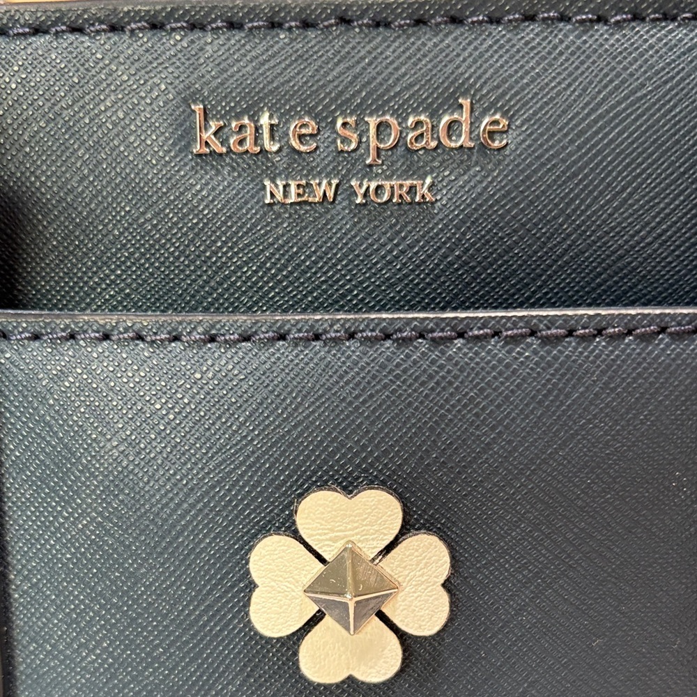 Kate Spade Cameron Flower Navy Medium Satchel with Crossbody strap - Picture 9 of 16